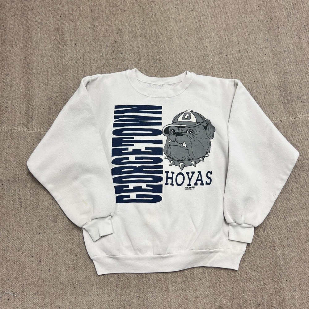 Vintage Georgetown Hoyas Sweatshirt Mens Large White 1990s NCAA